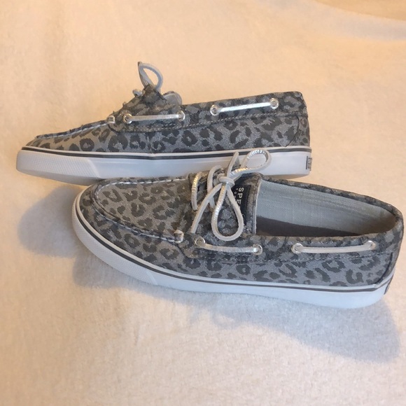 Sperry Top-Sider’s Cheetah W/ Sparkle. VGUC Leather Laces. Sz. 7 1/2 M Boat Shoe - Picture 4 of 11